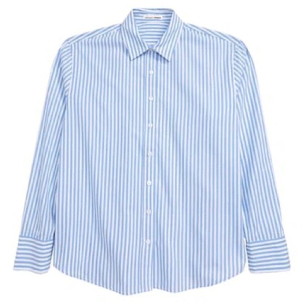 Reformation size small crisp blue striped button down